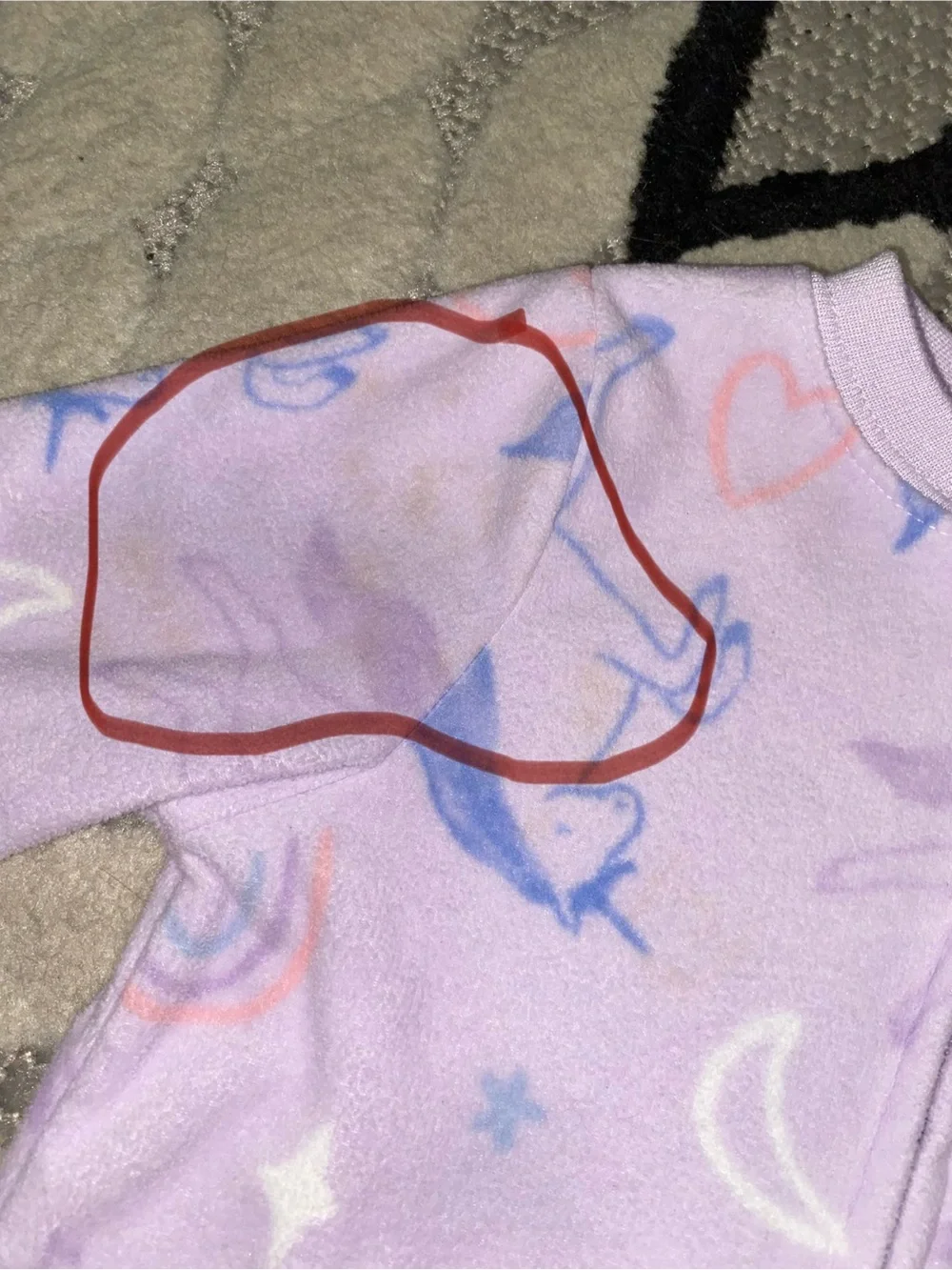 Carter’s Baby Girl 24 Months Purple Fleece Footed Pajama w/ Unicorns